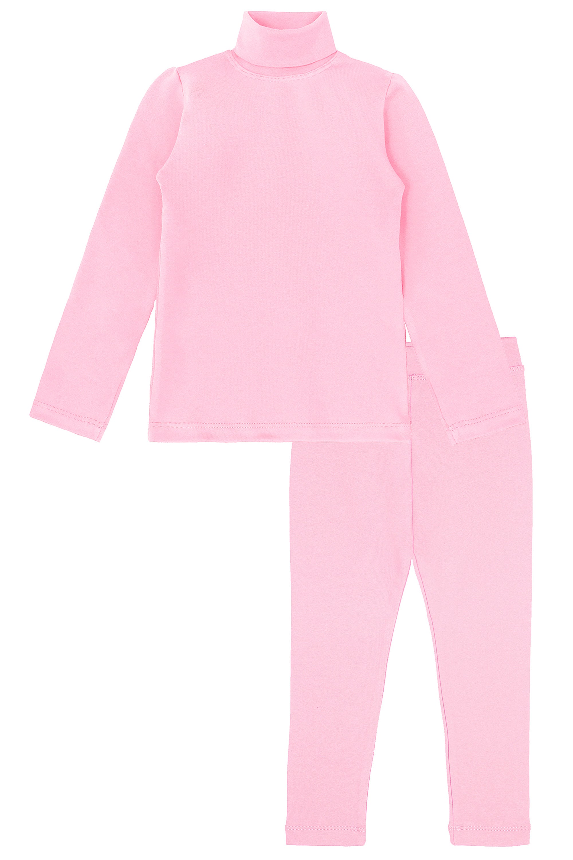 Girls cotton solid basic turtleneck t-shirt and leggings set; perfect for baby girl clothes & christmas gift ideas