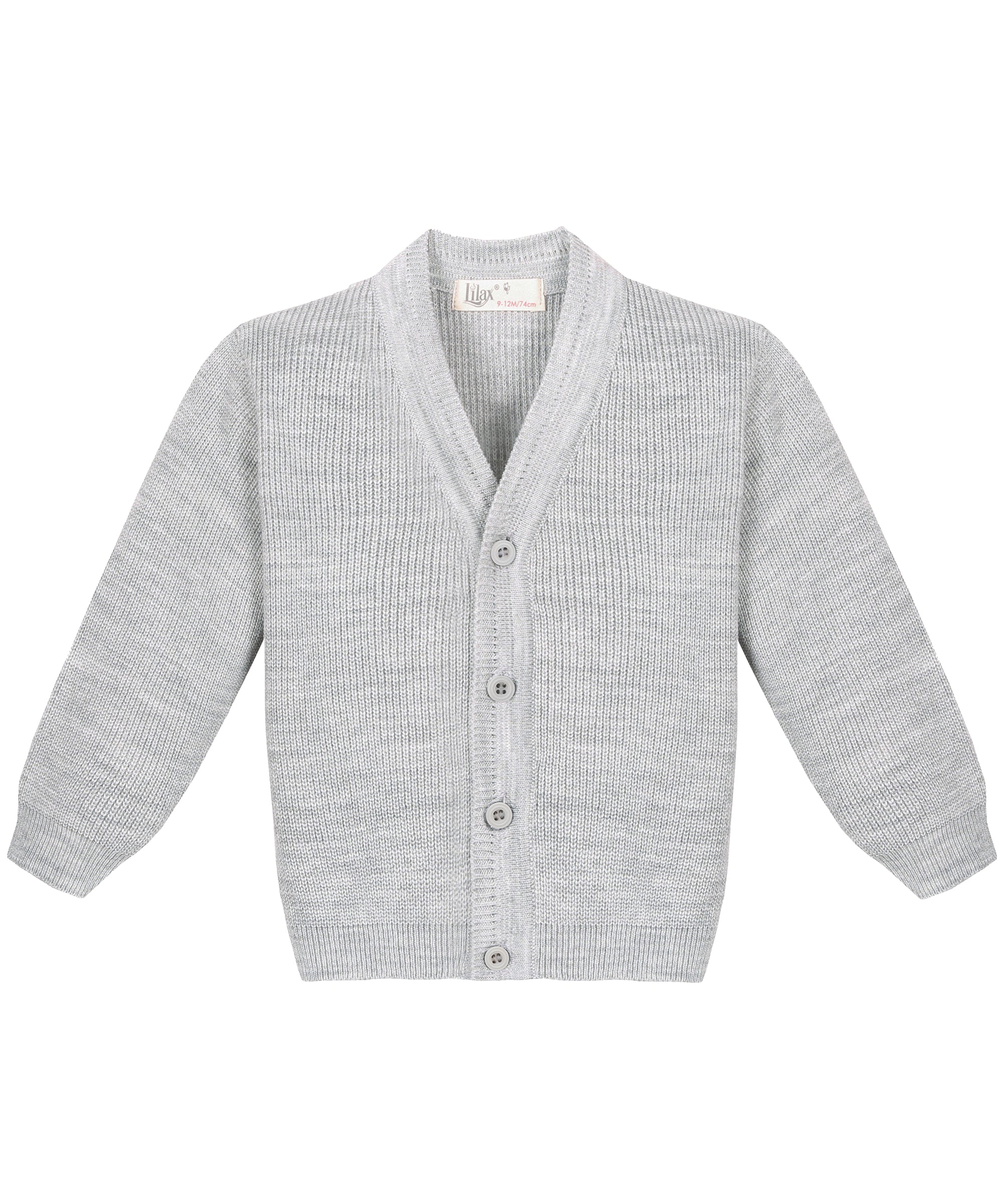 Baby boy ribbed knit v-neck cardigan with four buttons; perfect for baby boy clothes & christmas gift ideas  