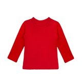 Toddler Cotton Long Sleeve Basic Crewneck T-Shirt