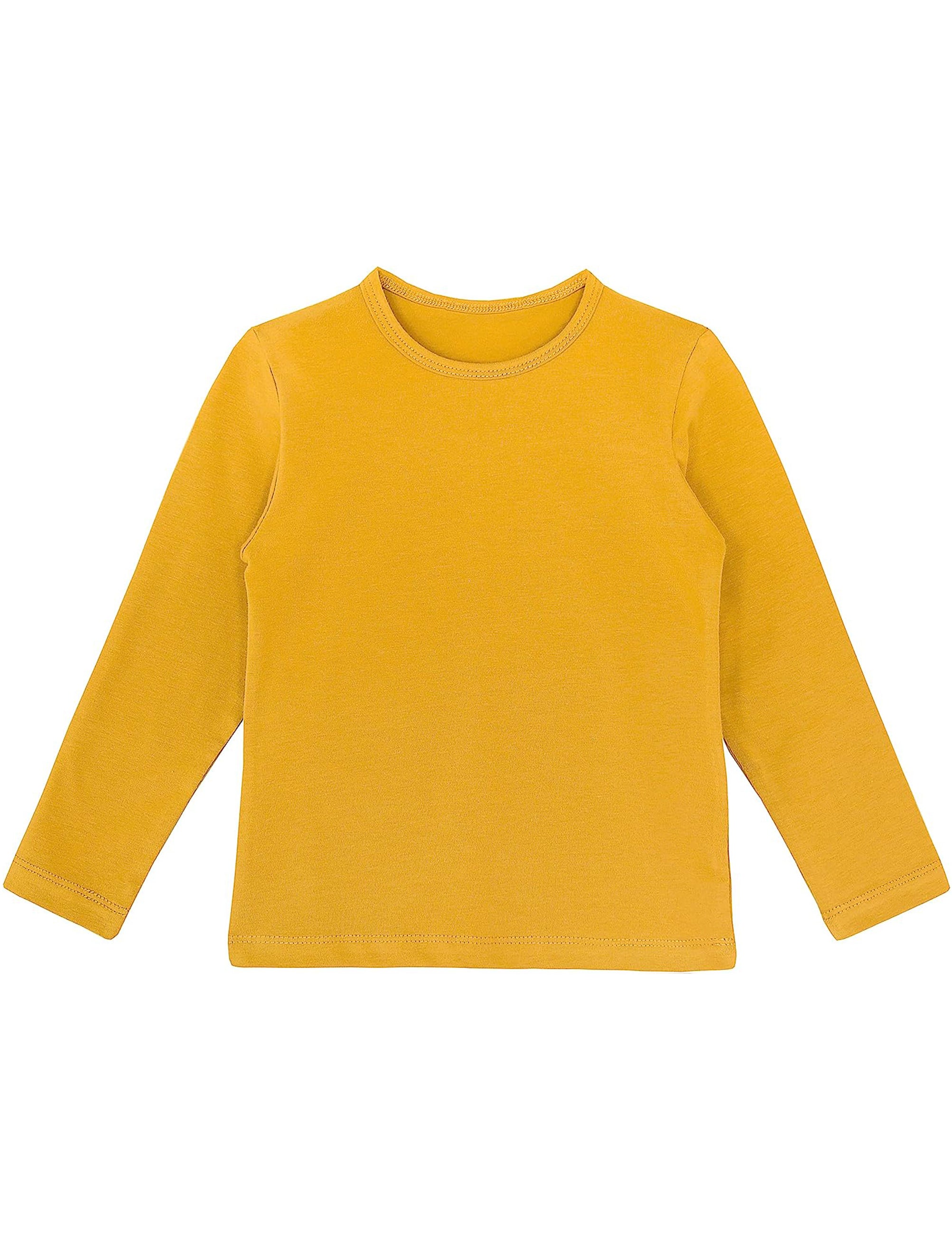 Girls cotton basic solid crewneck t-shirt; best for baby girl clothes & christmas gift ideas