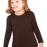 Girls' Basic Crewneck Long Sleeve Cotton T-Shirt / 11-12 Years LILAX