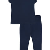 Basic Short Puff Sleeve Cotton T-Shirt and Leggings Set 10-12 Years lilax