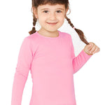 Girls' Basic Crewneck Long Sleeve Cotton T-Shirt / 11-12 Years LILAX