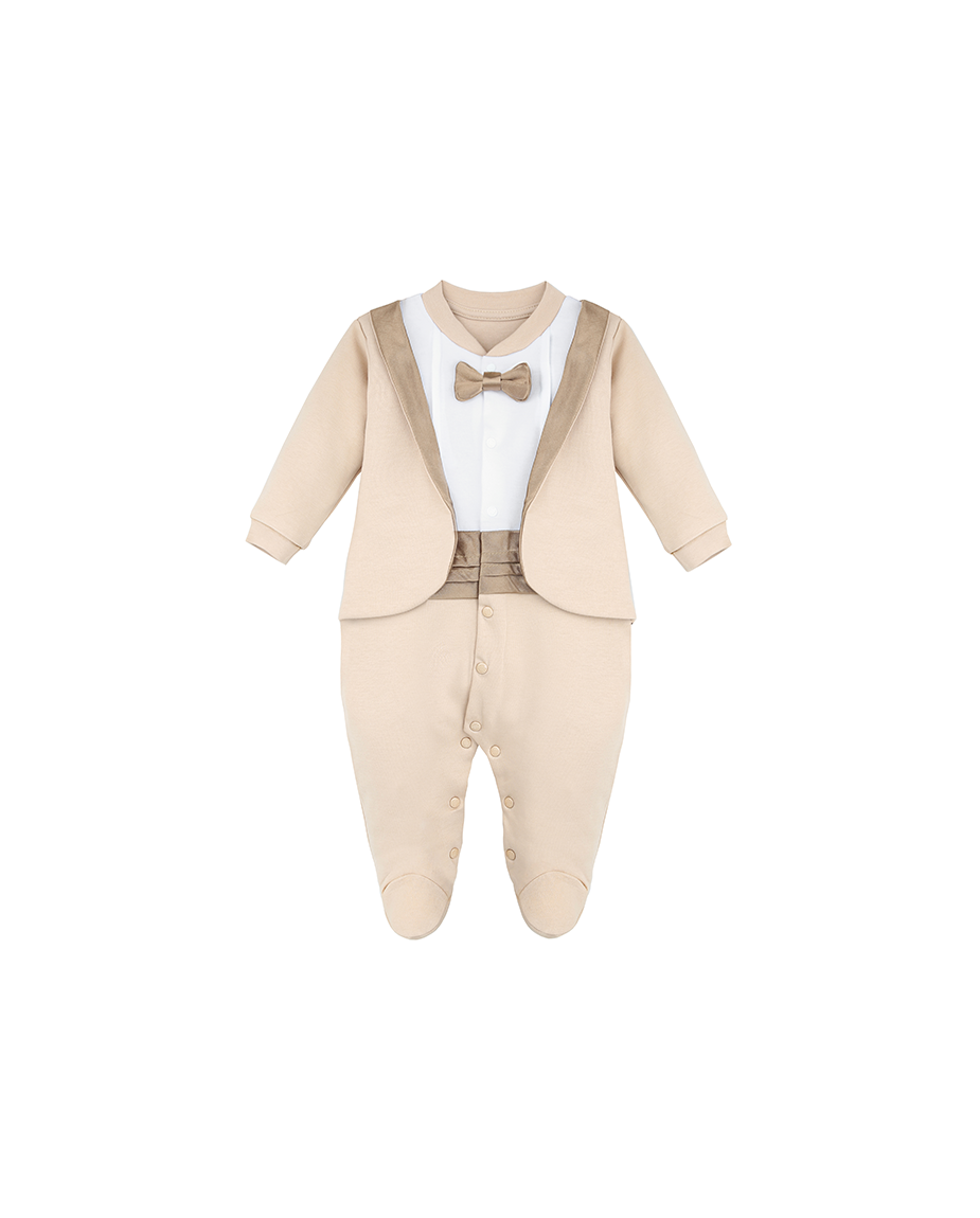 Baby Boy Bow-Tied Tuxedo Footie