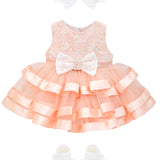 Charming Floral Lace Dress with Layered Tulle Tutu Gown Set for Girls