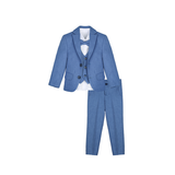 Boys 5-Piece Slim Fit Textured Formal Suit Set