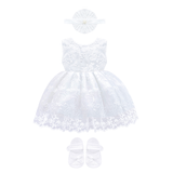 Baby Girls' Lace Floral Embroidered Dress Set