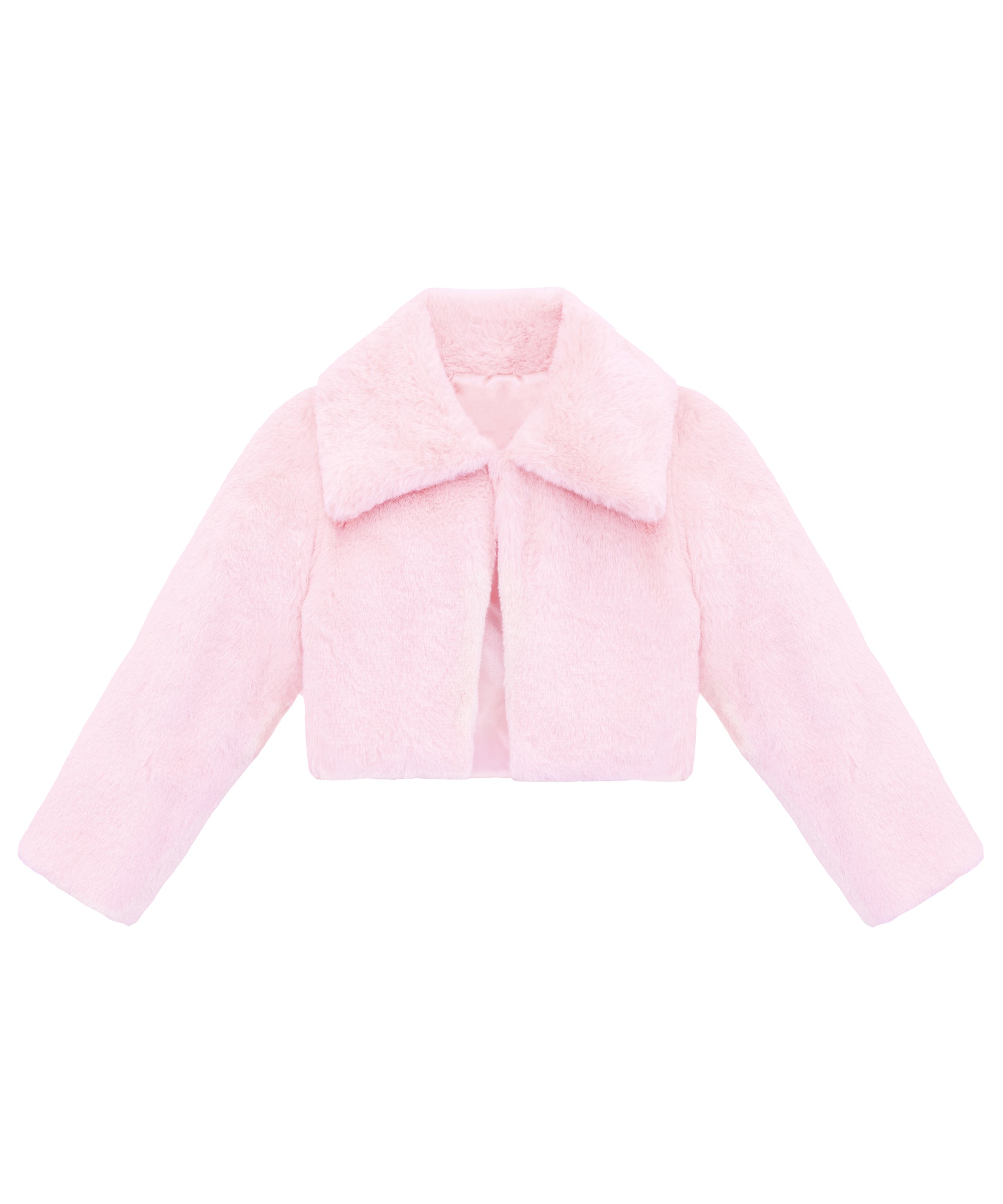 Puffy cozy girls’ bolero jacket with oversized collar; perfect girls christmas dress and Christmas gift ideas 