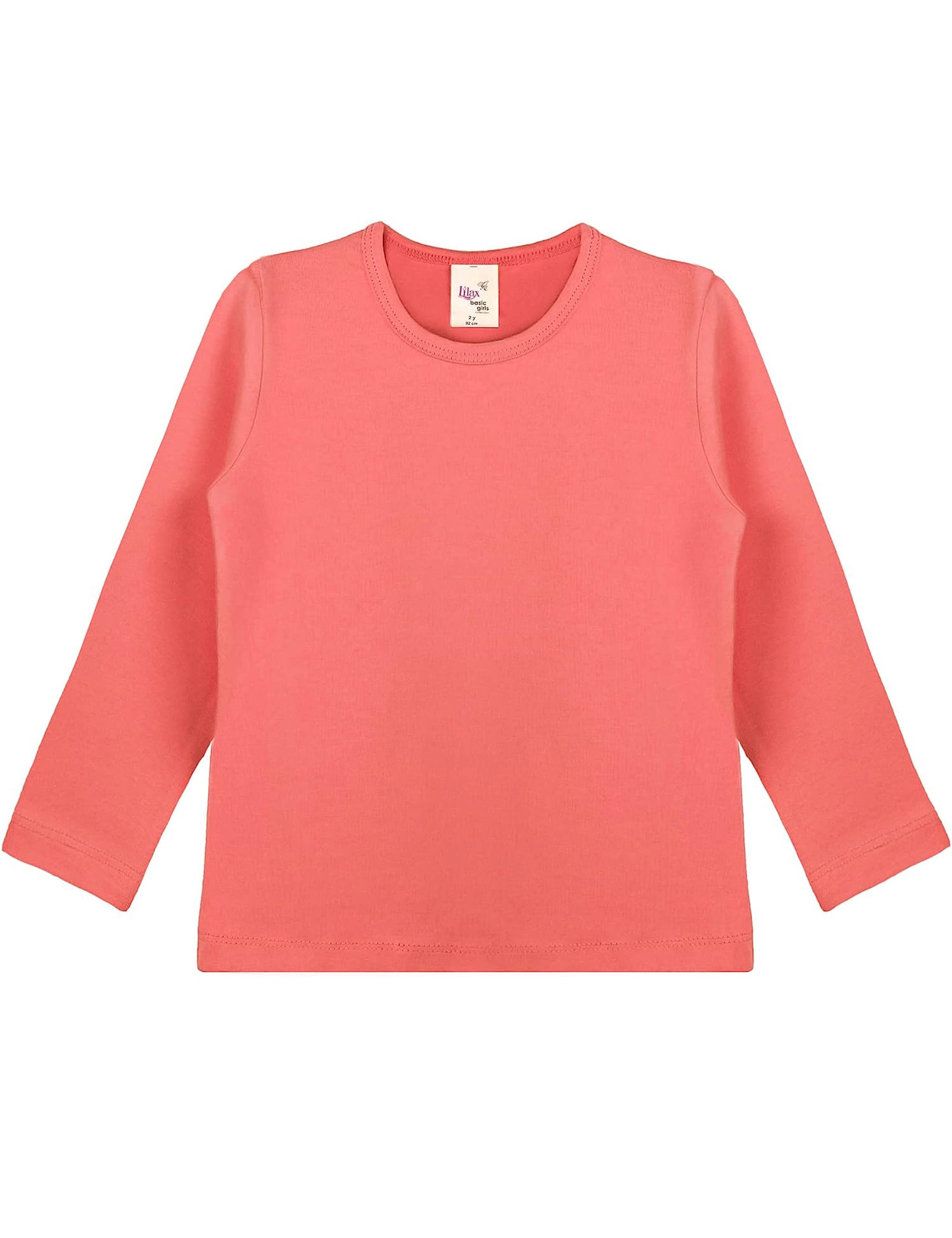 Girls cotton basic solid crewneck t-shirt; best for baby girl clothes & christmas gift ideas