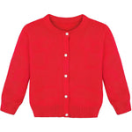 Girls' Classic Knit Cardigan Long Sleeve Button Closure Sweater 2 Years to 12 Years LILAX