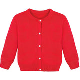 Girls' Classic Knit Cardigan Long Sleeve Button Closure Sweater 2 Years to 12 Years LILAX