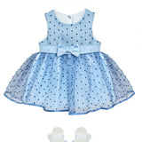 Baby Girls' Lace Dot Tulle Dress Pageant Sleeveless Party Wedding Outfit 3 Piece