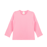 Little Girls Cotton Long Sleeve Basic Crewneck T-Shirt