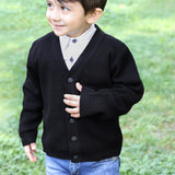 Toddler and Little Boys Cardigan Long Sleeve V-Neck Classic Knit School Sweater