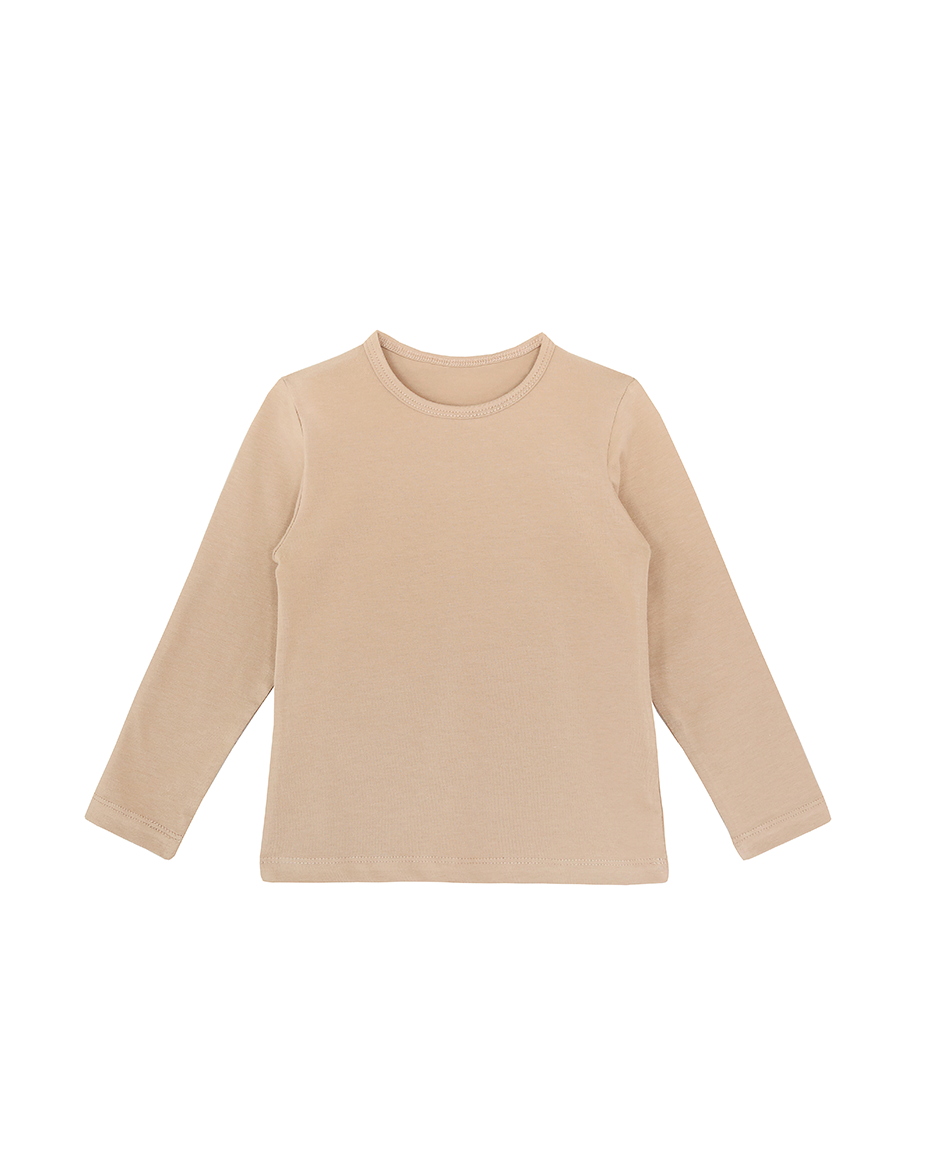 Big Girls Cotton Long Sleeve Basic Crewneck T-Shirt