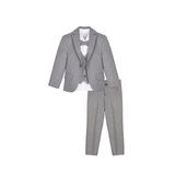 Boys 5-Piece Slim Fit Textured Formal Suit Set