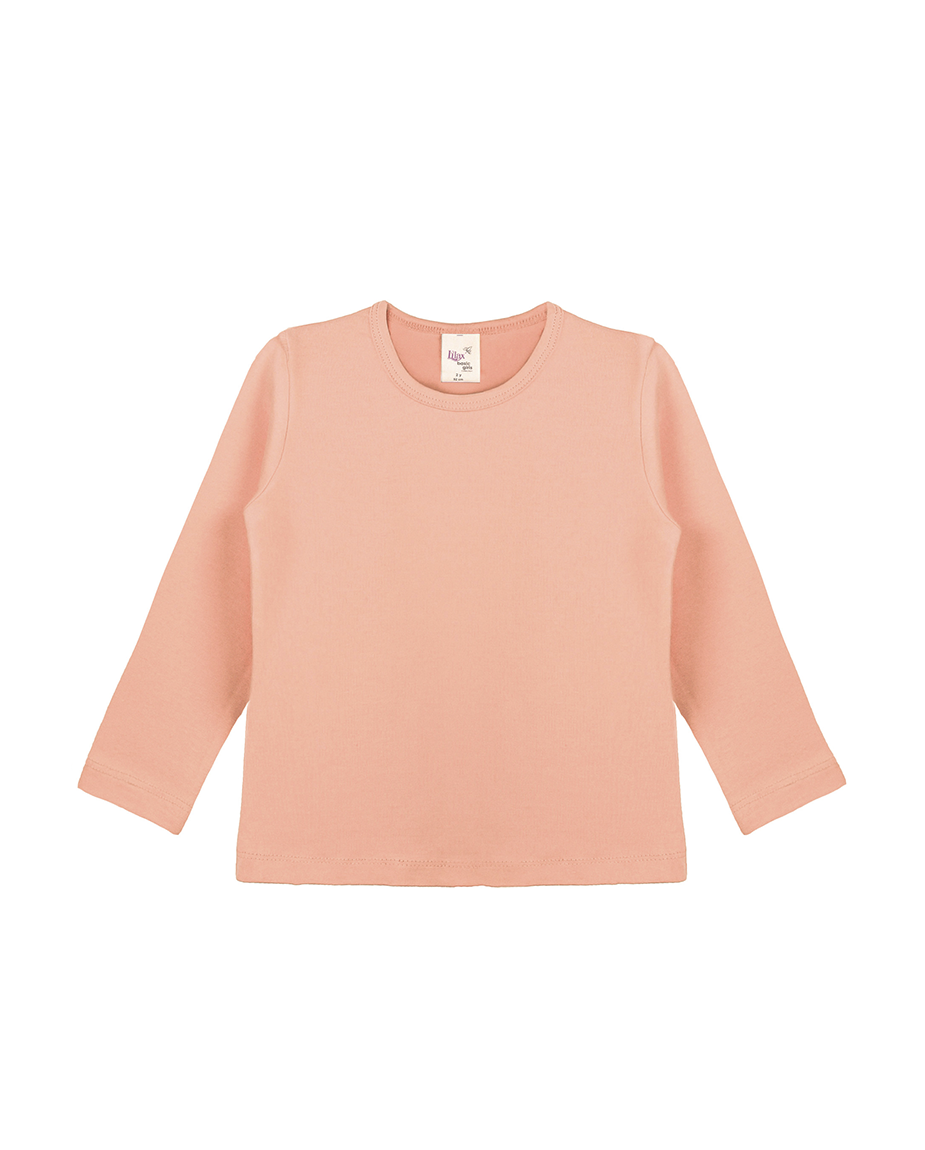 Big Girls Cotton Long Sleeve Basic Crewneck T-Shirt