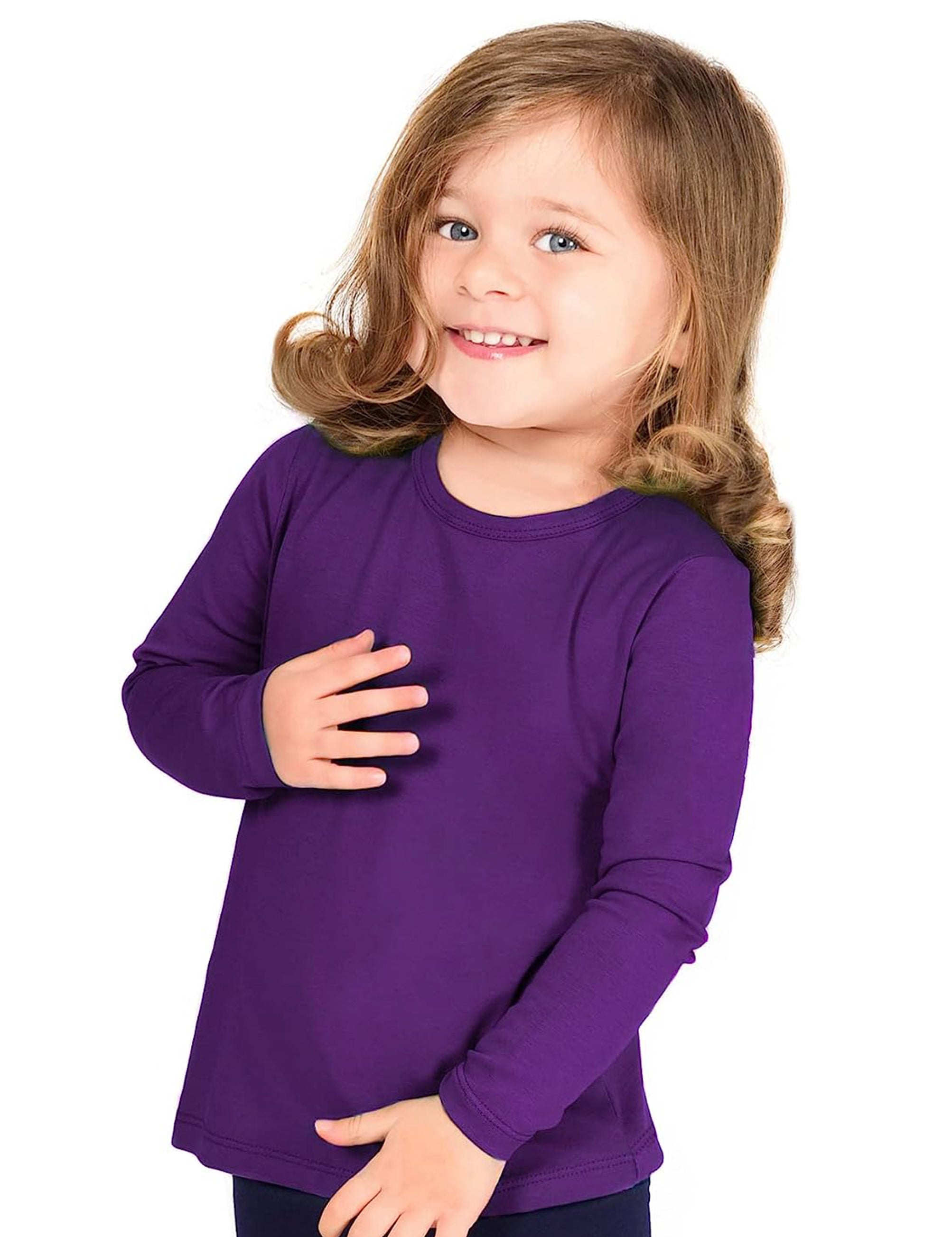 Girls cotton basic solid crewneck t-shirt; best for baby girl clothes & christmas gift ideas