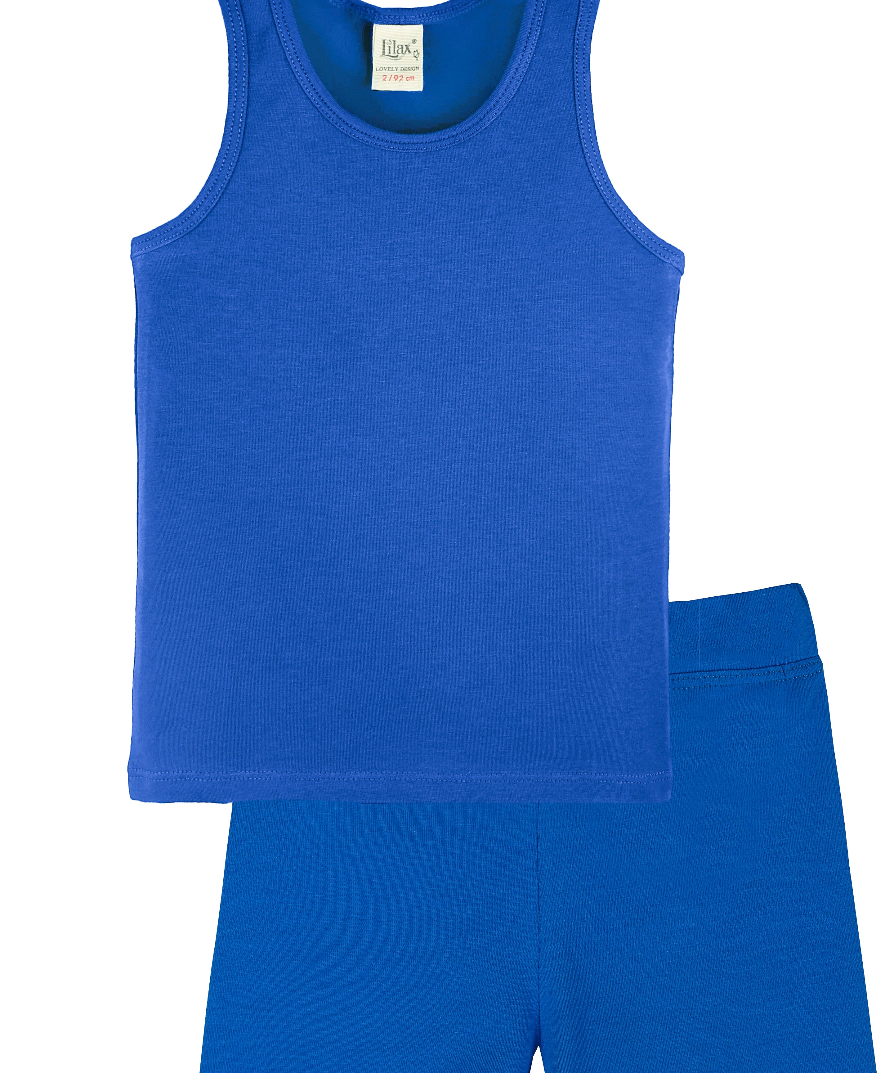 Girls cotton solid basic racerback tanktop and shorts set; perfect for baby girl clothes & christmas gift ideas  