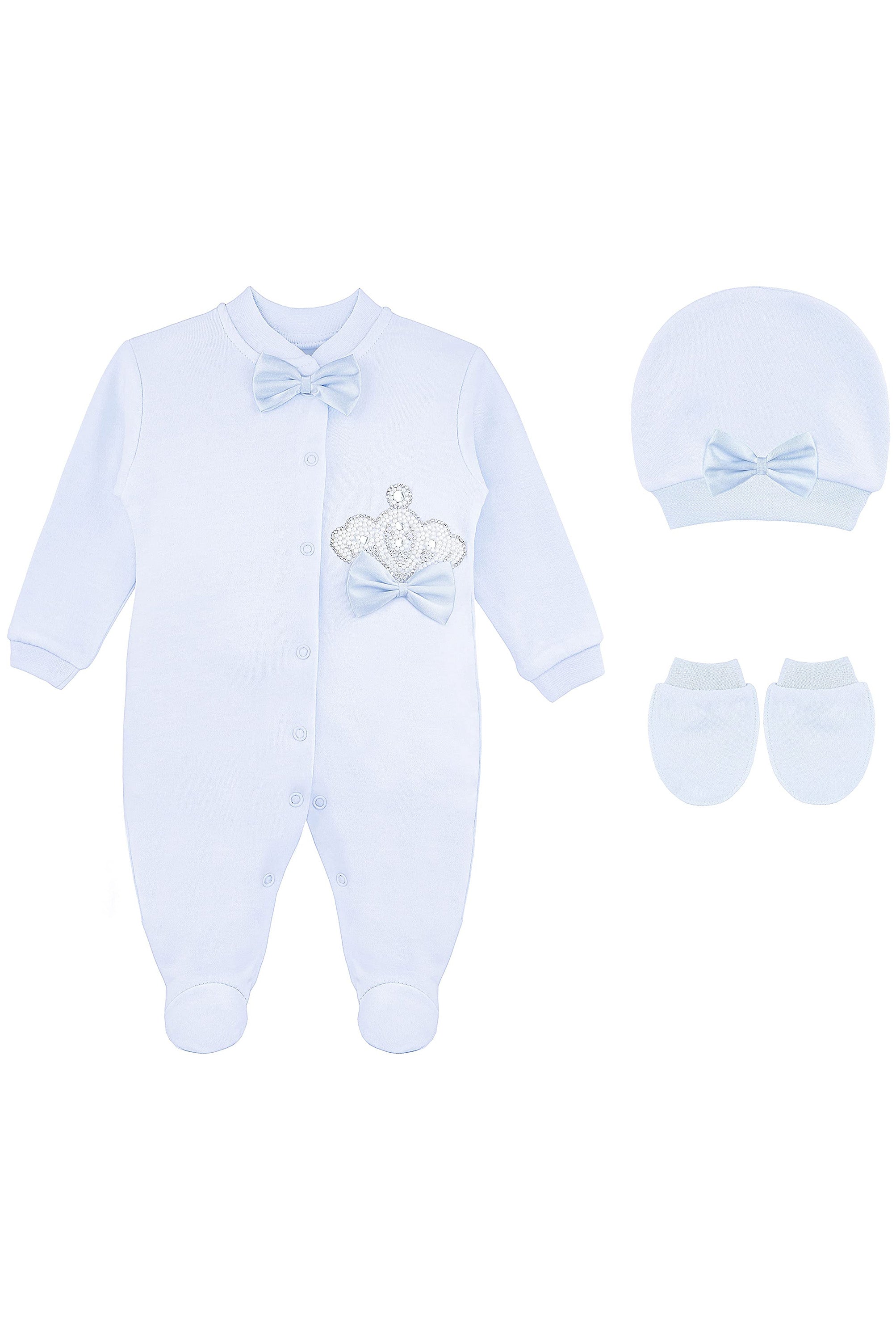 Crown Jewels Layette 3-Piece Gift Set for Newborn Baby Boys LILAX