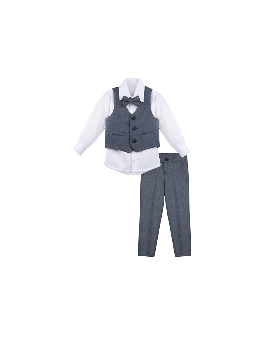 Toddler 4-Piece Textured Formal Suit Set