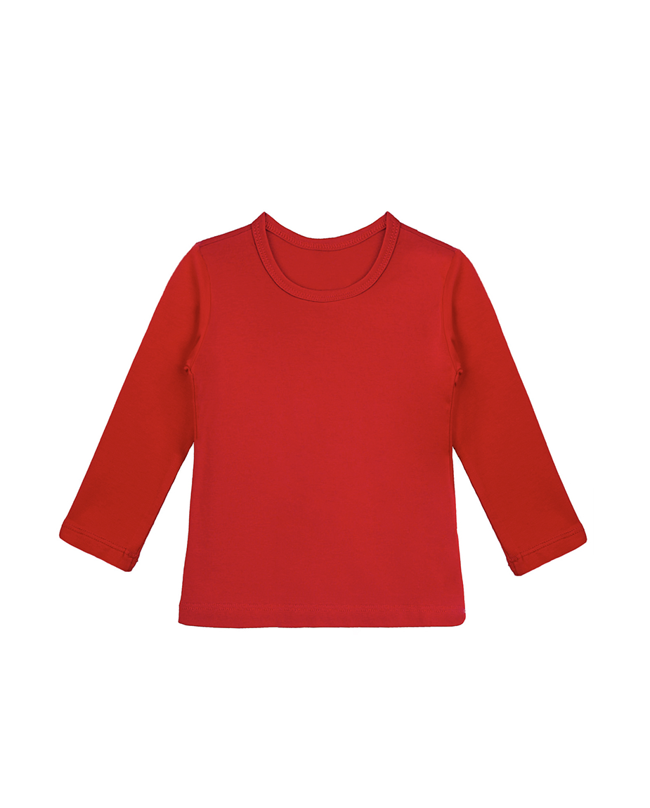 Little Girls Cotton Long Sleeve Basic Crewneck T-Shirt