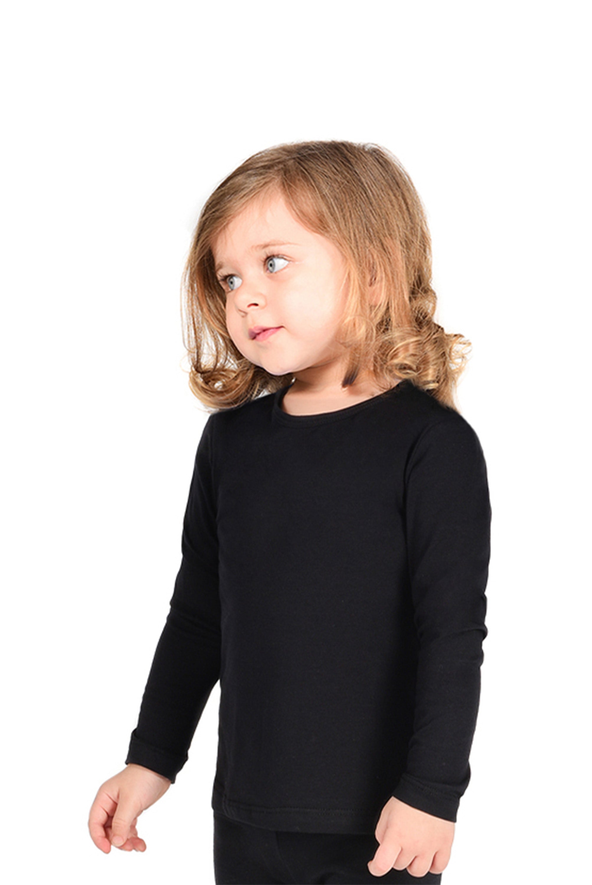 Girls' Basic Crewneck Long Sleeve Cotton T-Shirt / 11-12 Years LILAX