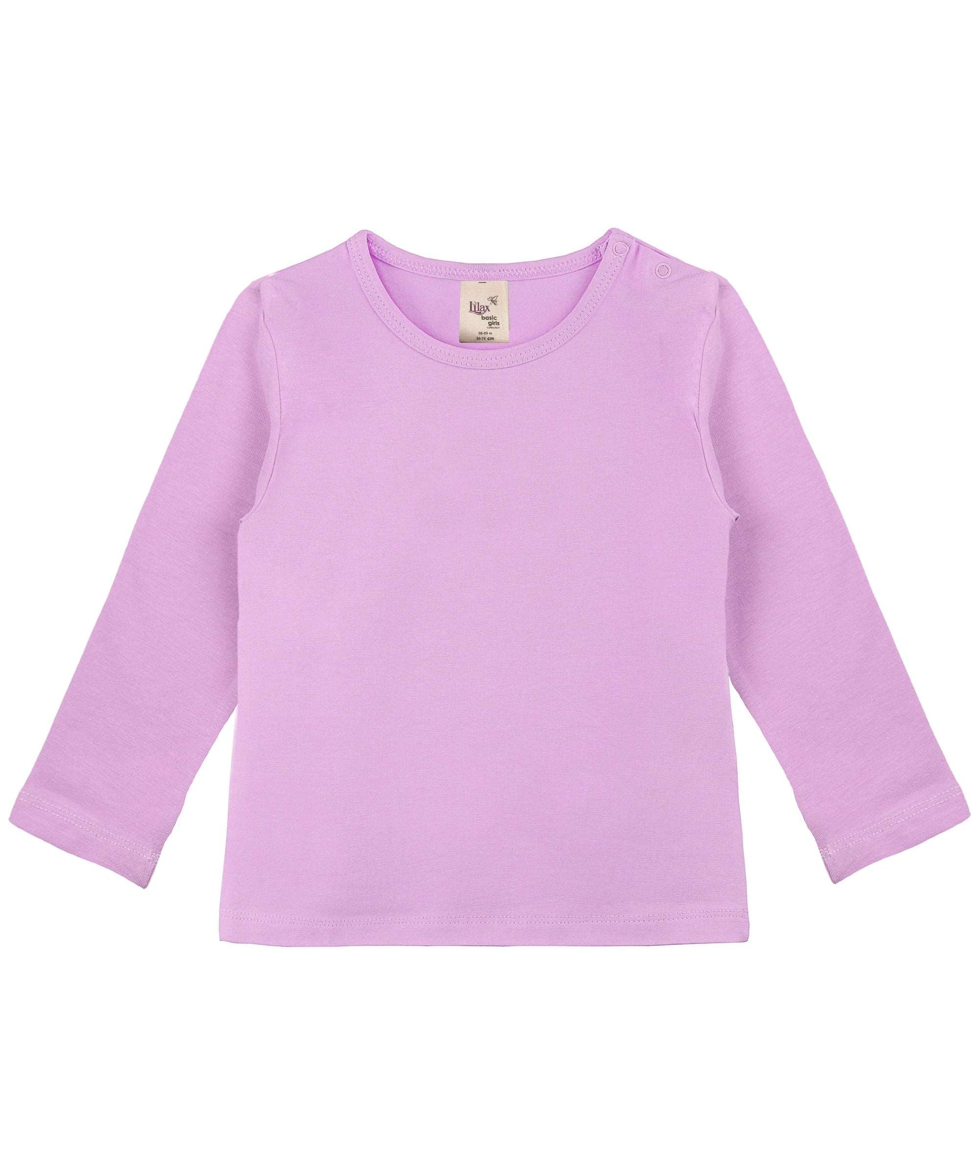 Girls cotton basic solid crewneck long sleeve t-shirt; perfect for baby girl clothes & christmas gift ideas