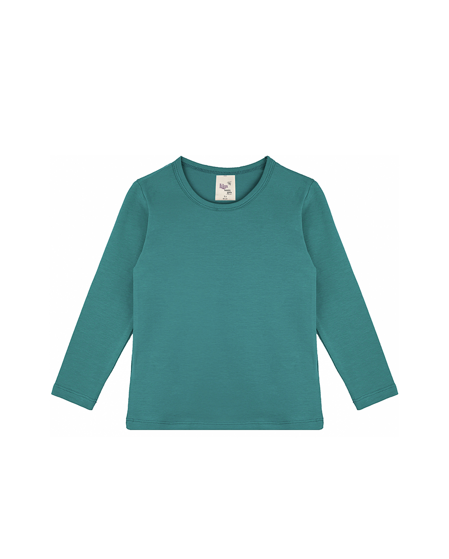 Big Girls Cotton Long Sleeve Basic Crewneck T-Shirt