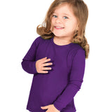 Girls' Basic Crewneck Long Sleeve Cotton T-Shirt  / 5 to 7 Years lilax