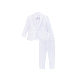 Boys 5-Piece Slim Fit Textured Formal Suit Set