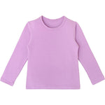 Girls' Basic Crewneck Long Sleeve Cotton T-Shirt / 11-12 Years LILAX