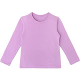 Girls' Basic Crewneck Long Sleeve Cotton T-Shirt / 11-12 Years LILAX