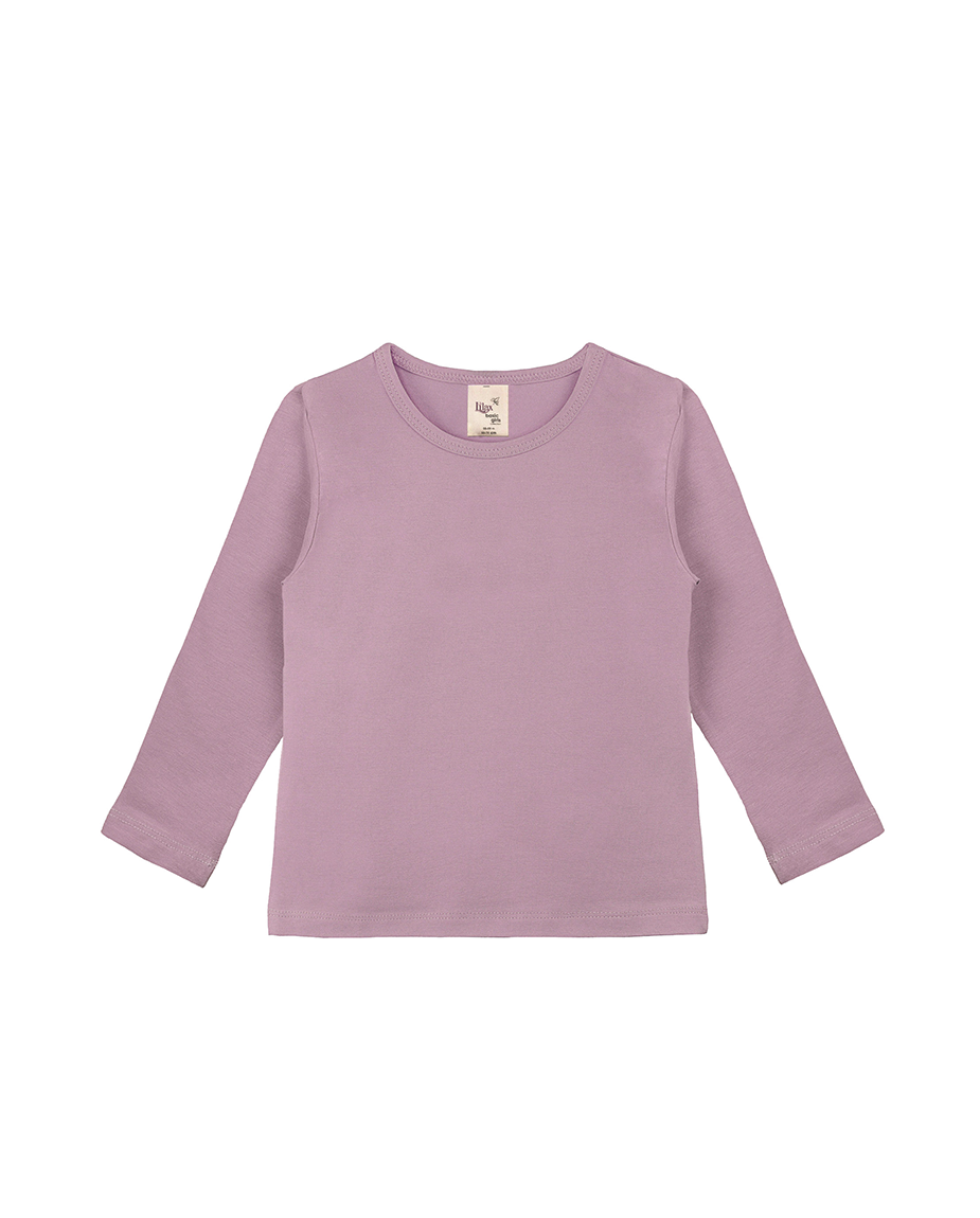 Little Girls Cotton Long Sleeve Basic Crewneck T-Shirt