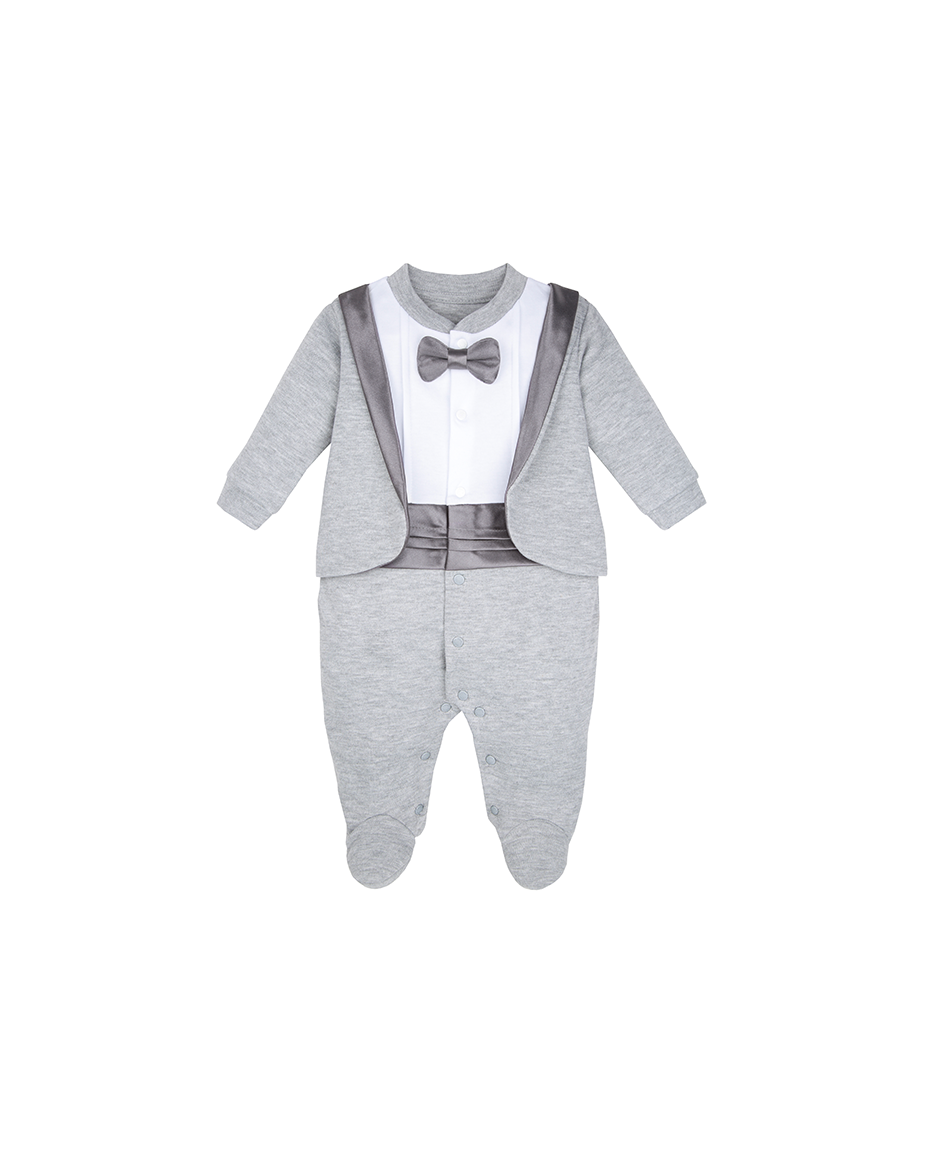 Baby Boy Bow-Tied Tuxedo Footie