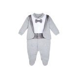 Baby Boy Bow-Tied Tuxedo Footie