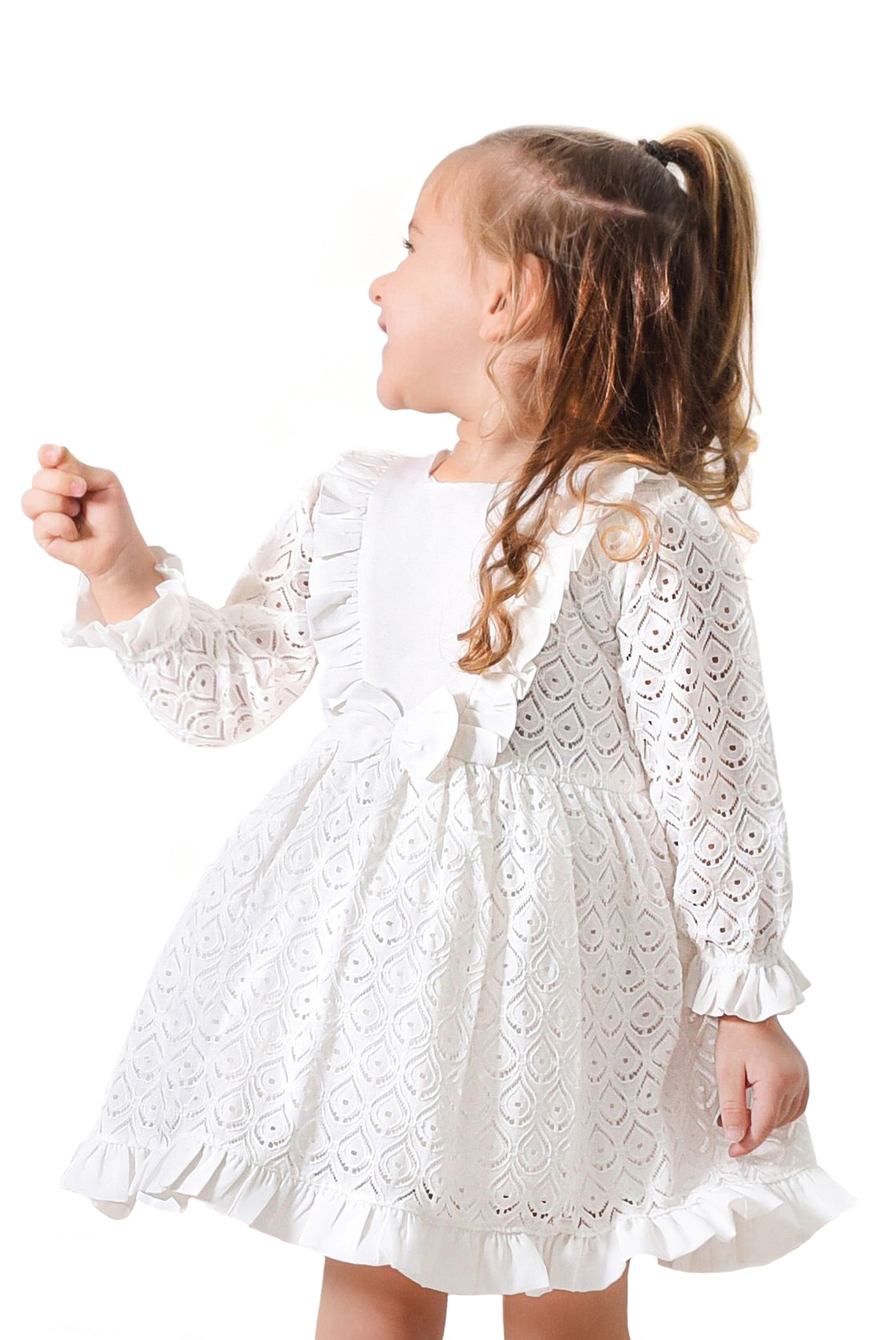 Girls Lacy Party Dress Boho Flower Girl Outfit LILAX