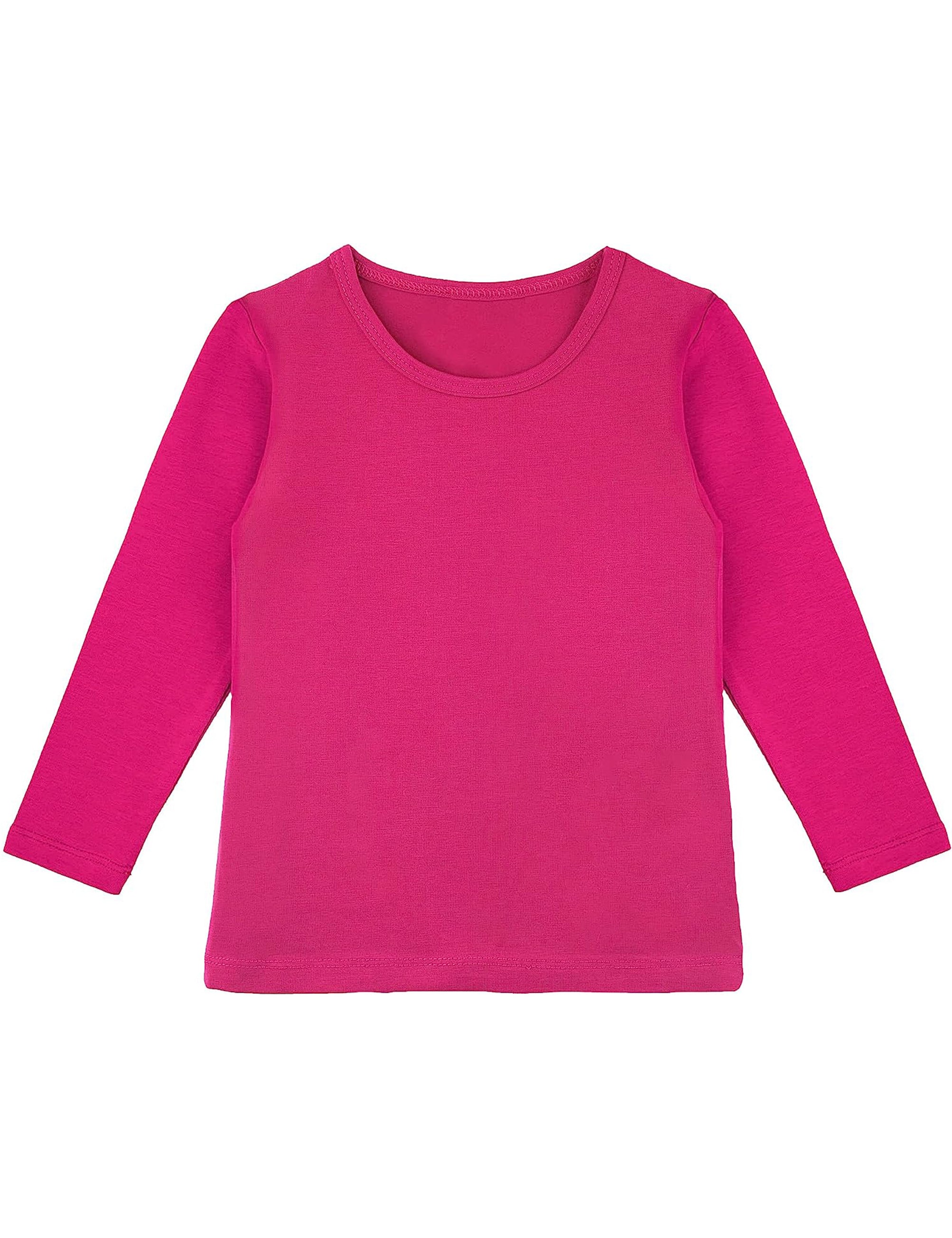 Girls cotton basic solid crewneck t-shirt; best for baby girl clothes & christmas gift ideas