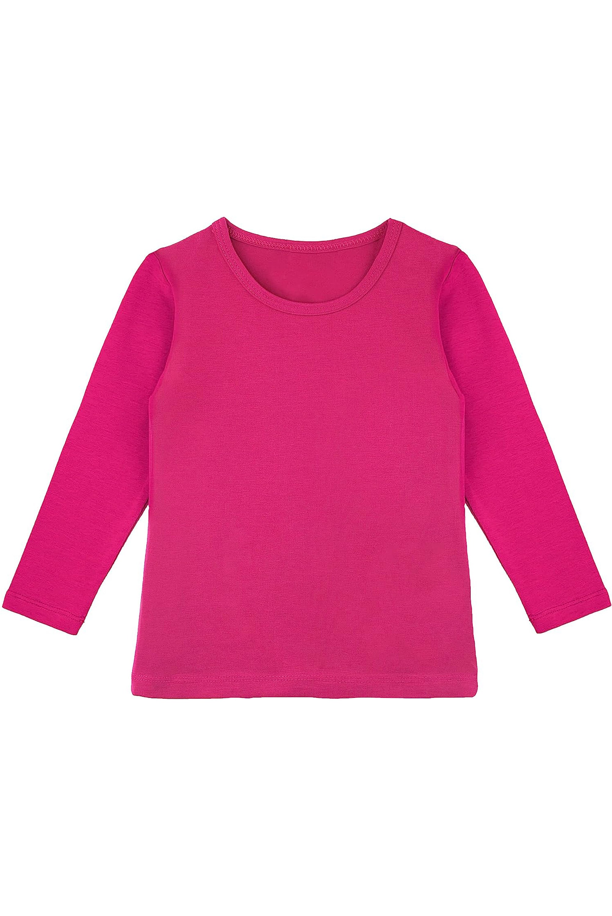 Girls' Basic Crewneck Long Sleeve Cotton T-Shirt / 11-12 Years LILAX