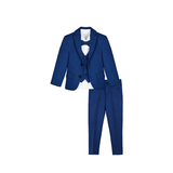 Boys 5-Piece Slim Fit Textured Formal Suit Set