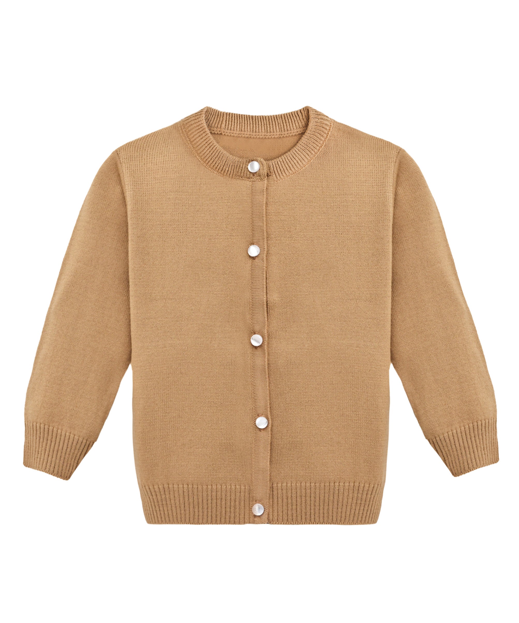 Baby girls 5 pearl-buttoned cardigan sweater; perfect for baby girl clothes & christmas gift ideas  