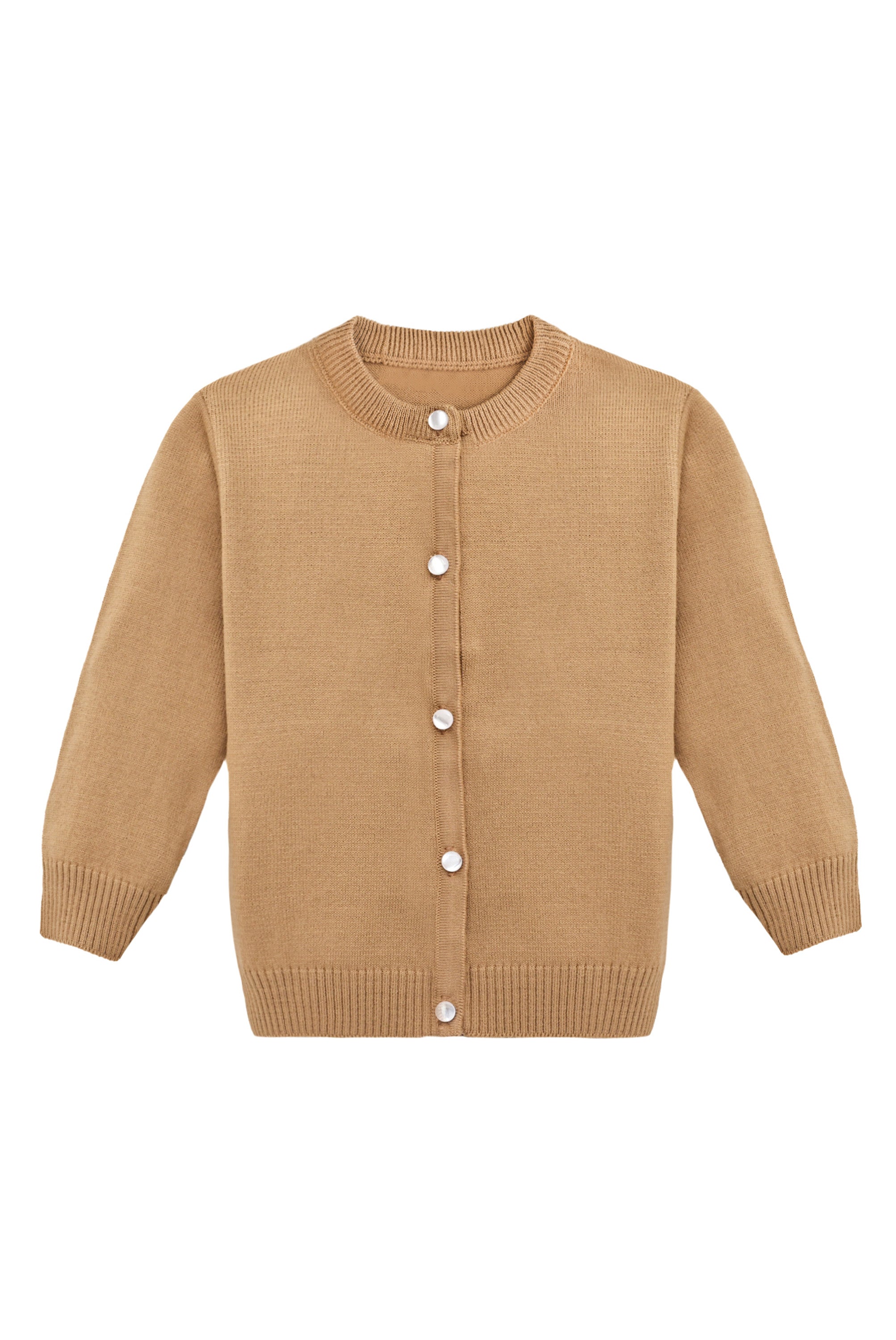 Baby girls 5 pearl-buttoned cardigan sweater; perfect for baby girl clothes & christmas gift ideas