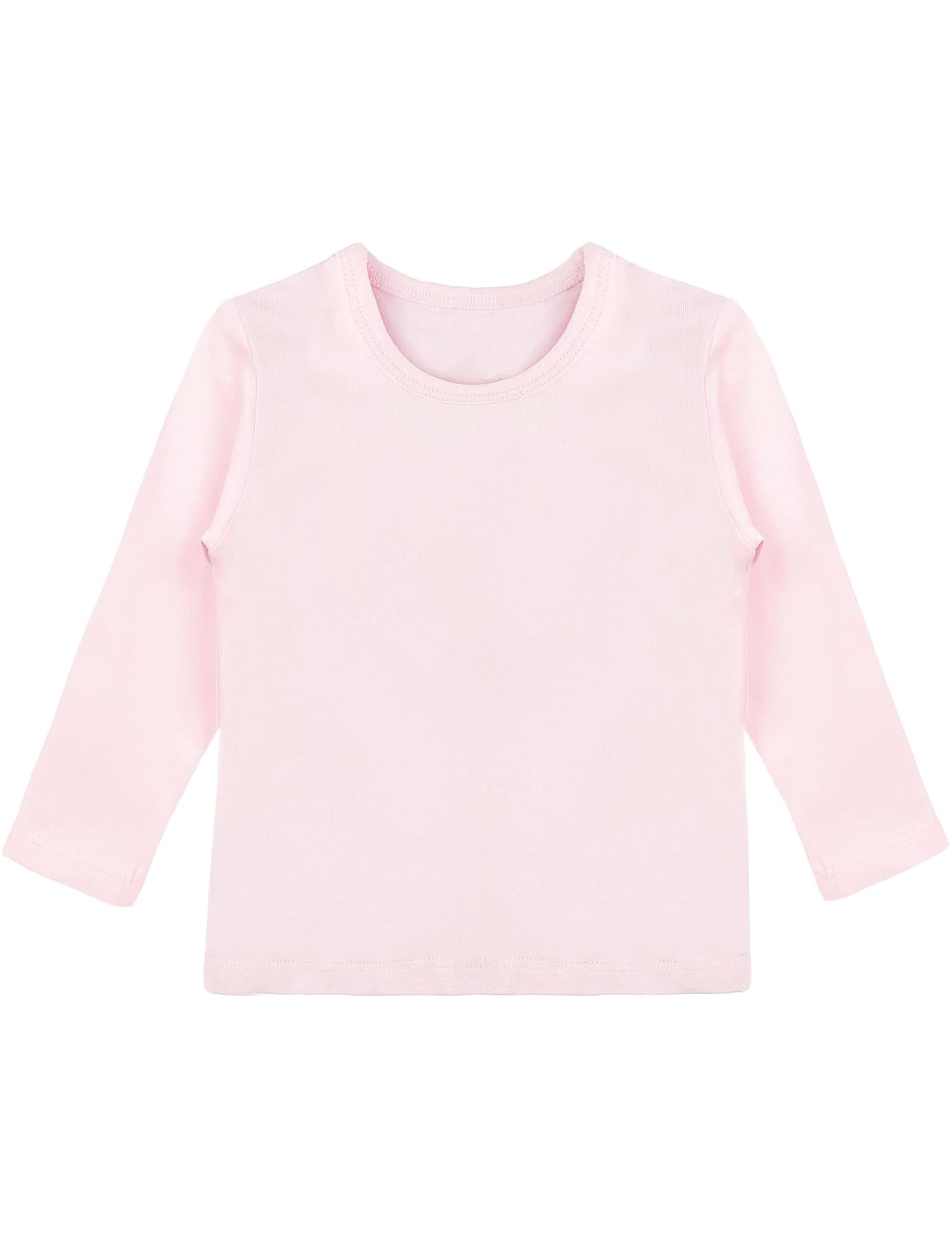 Girls cotton basic solid crewneck t-shirt; best for baby girl clothes & christmas gift ideas