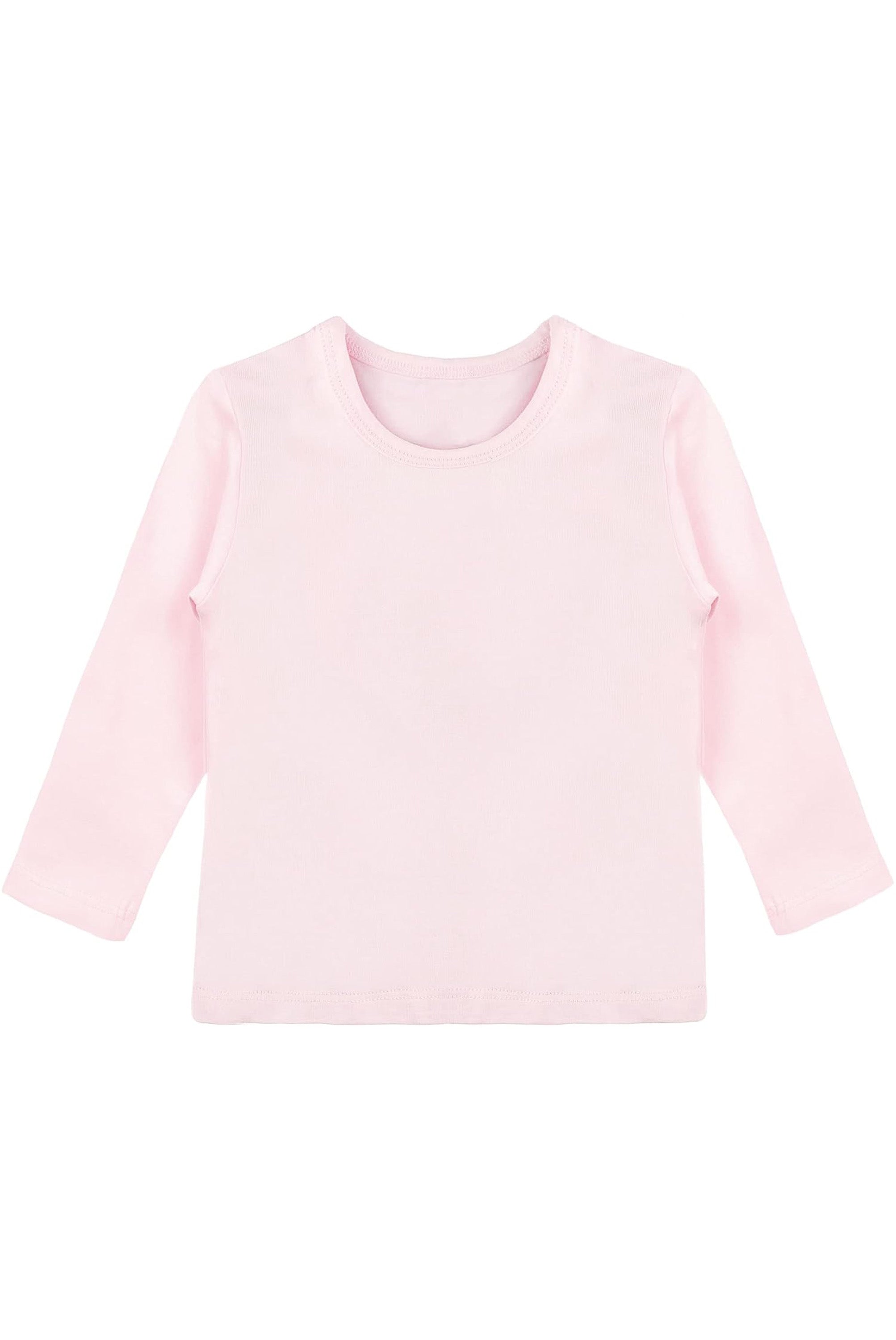 Girls' Basic Crewneck Long Sleeve Cotton T-Shirt / 11-12 Years LILAX