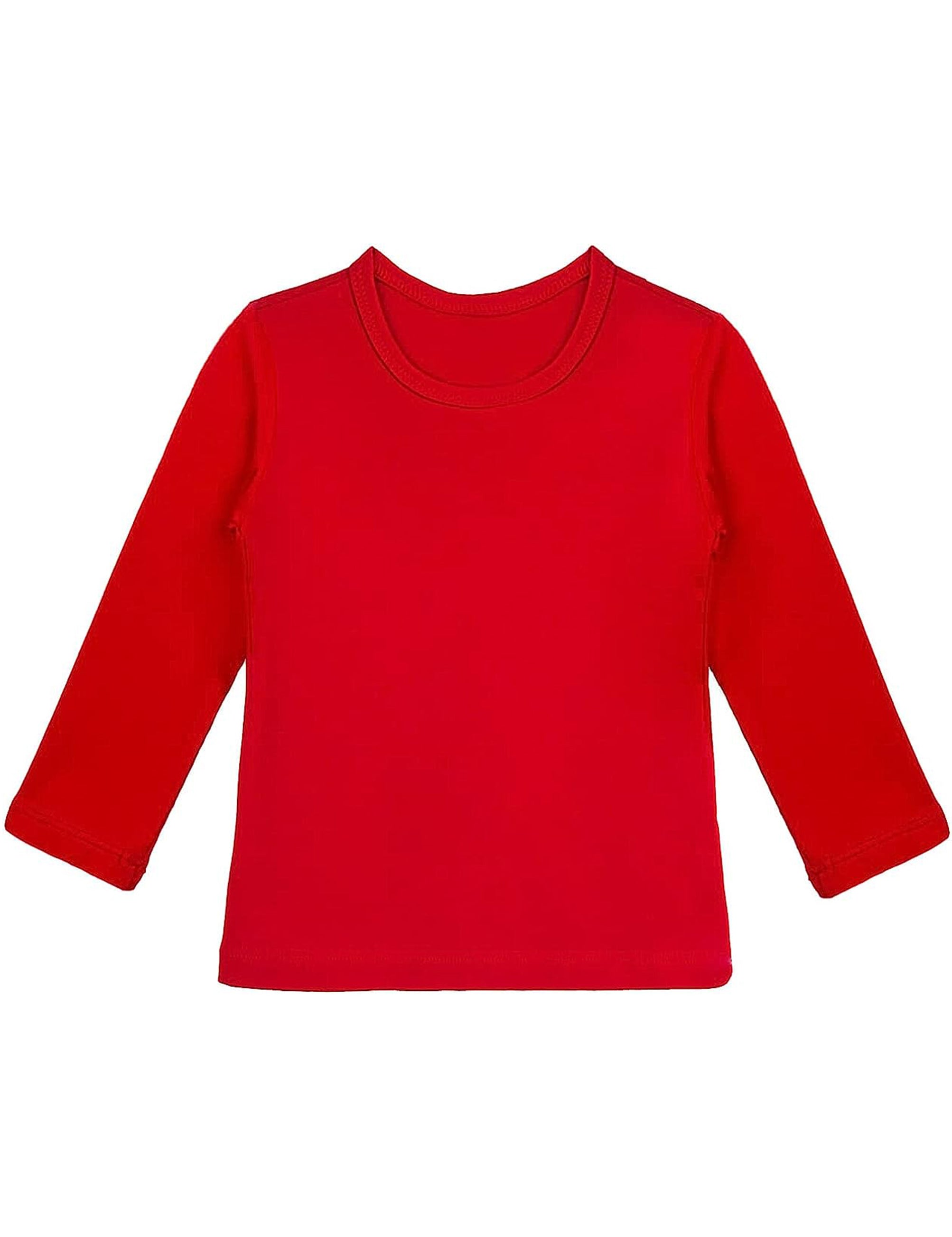 Girls cotton basic solid crewneck t-shirt; best for baby girl clothes & christmas gift ideas