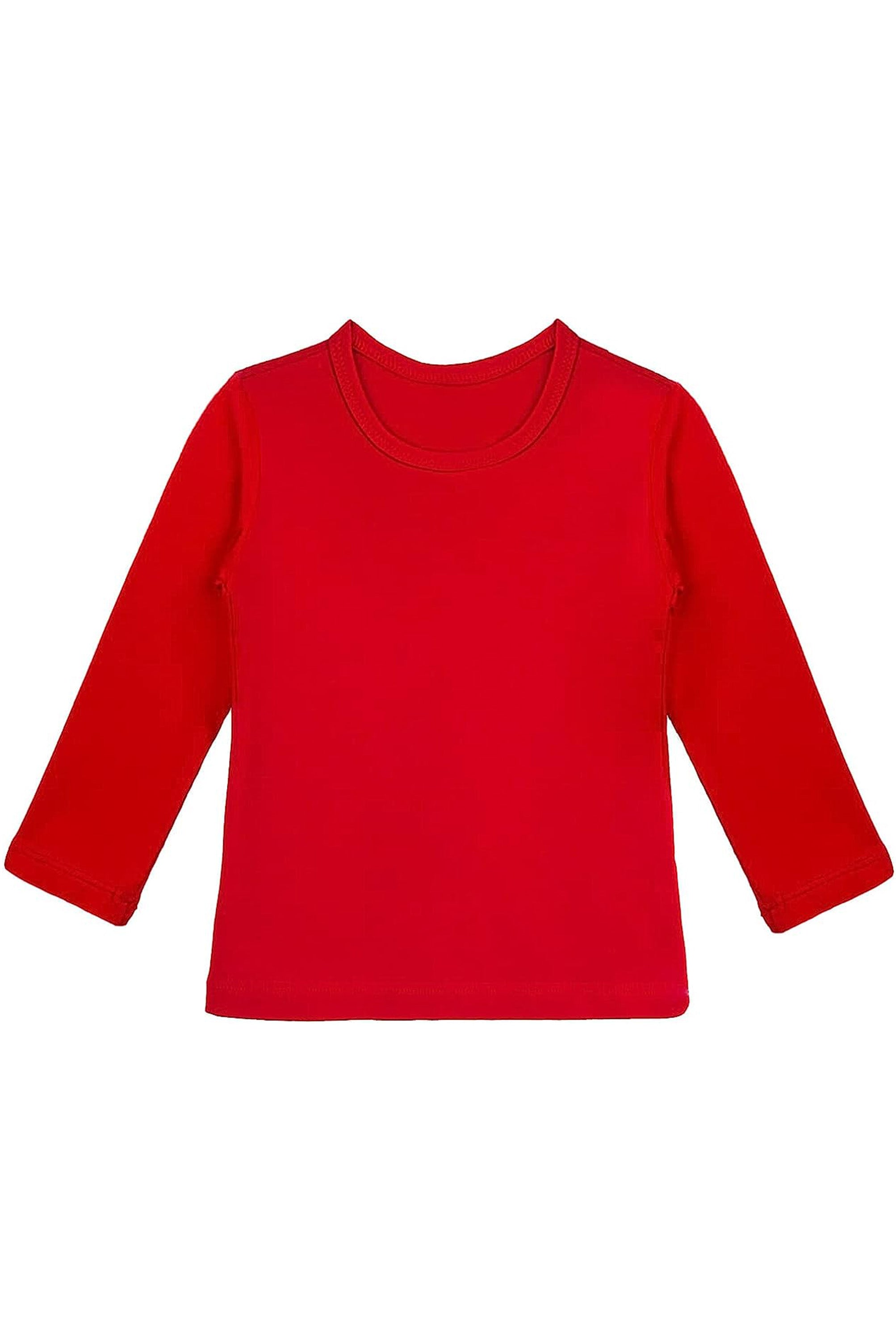 Girls' Basic Crewneck Long Sleeve Cotton T-Shirt / 11-12 Years LILAX