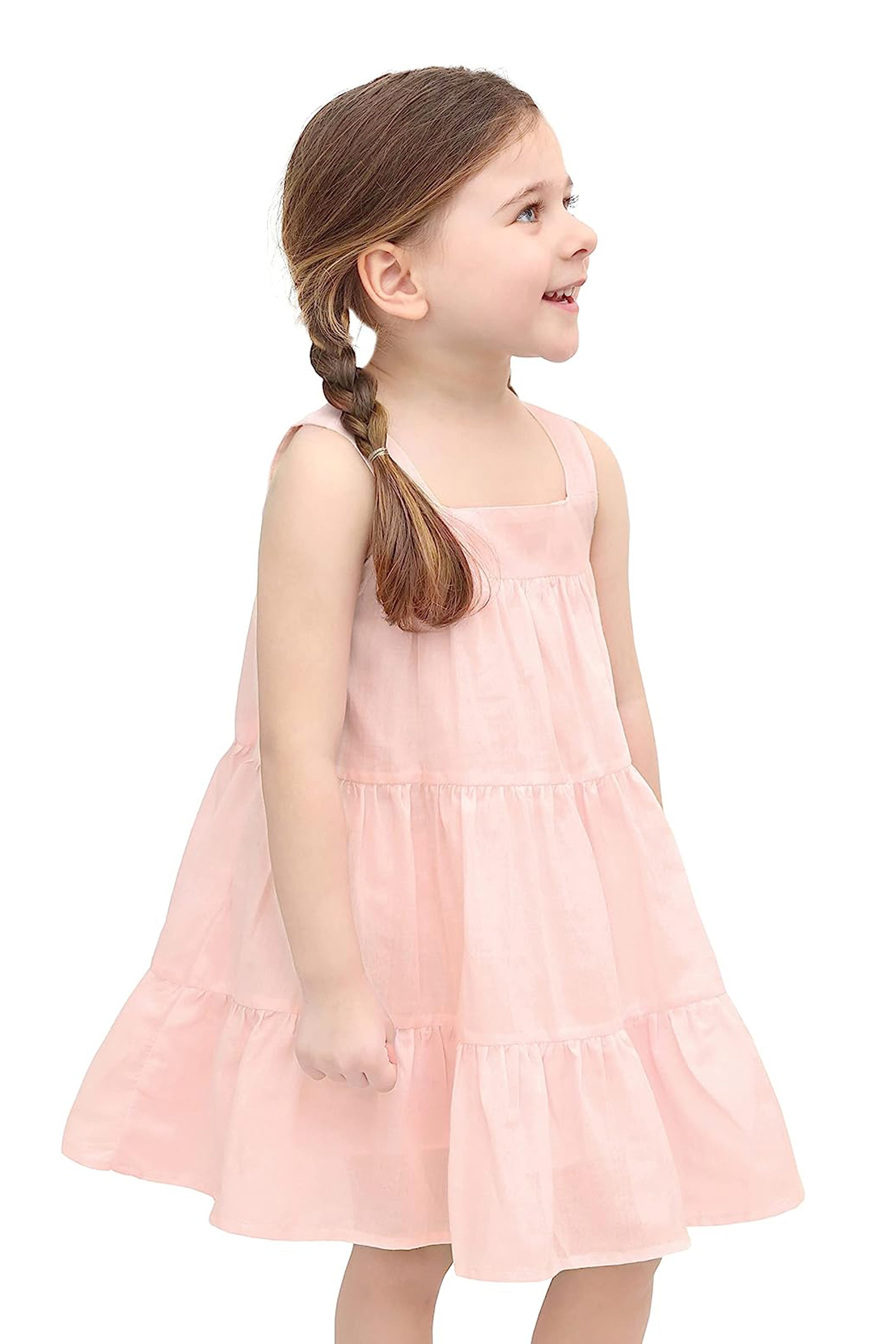 Baby girls layered cotton squareneck dress; perfect for baby girl clothes & christmas gift ideas