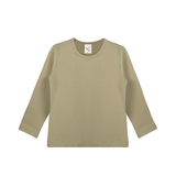 Toddler Cotton Long Sleeve Basic Crewneck T-Shirt