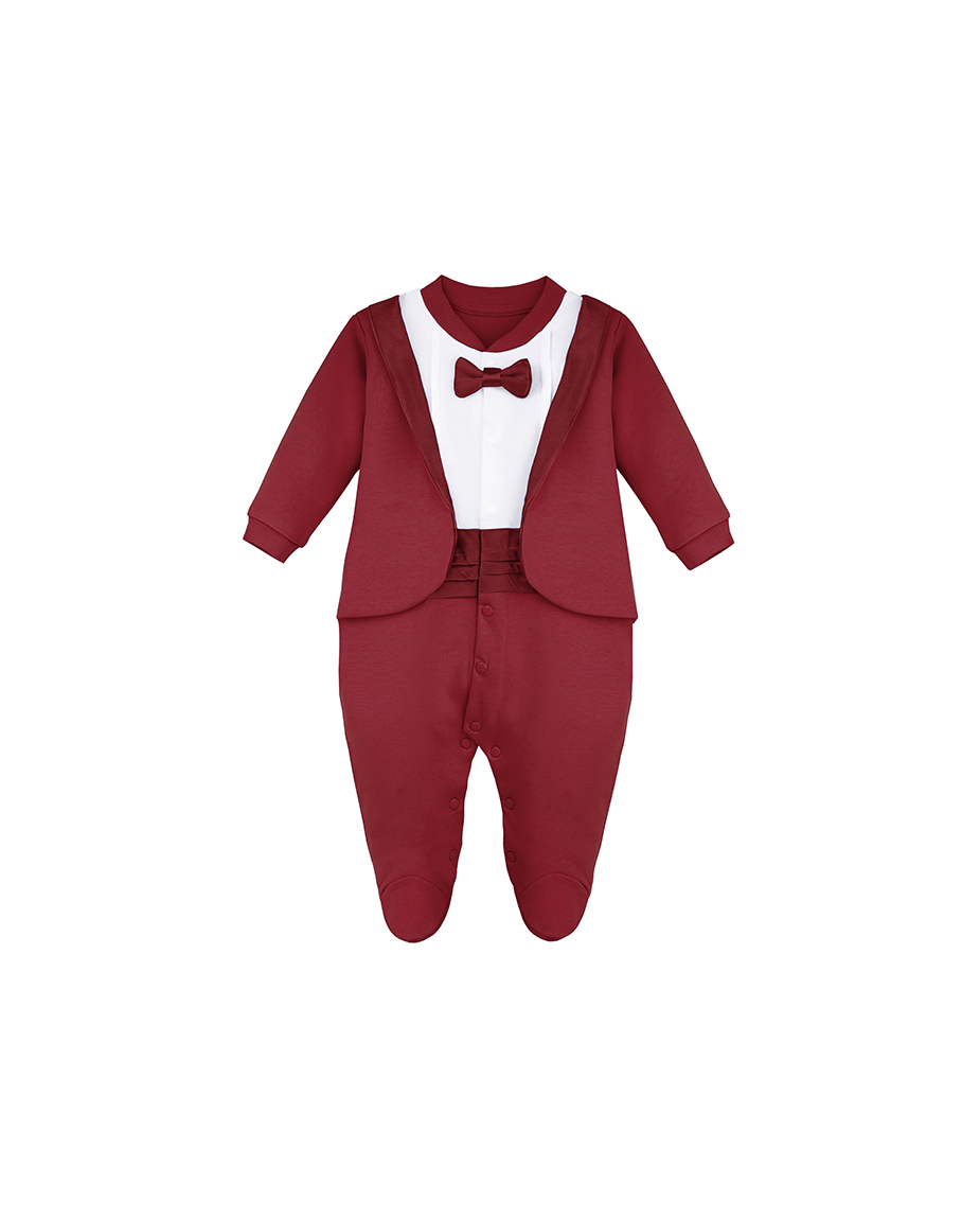 Baby Boy Bow-Tied Tuxedo Footie