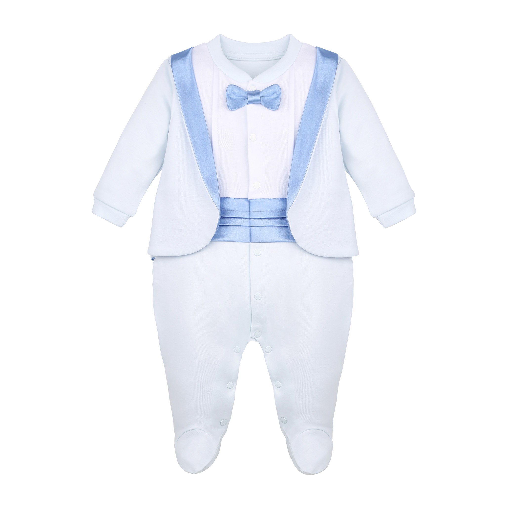 Baby Boy Footie Tuxedo Outfit with Bow Tie for Christmas Holidays - The Perfect Gentleman Look